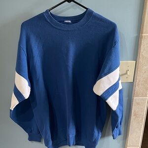 Vintage Classic Blue & White Crewneck Sweater Dupe Mother The Drop Square Inset
